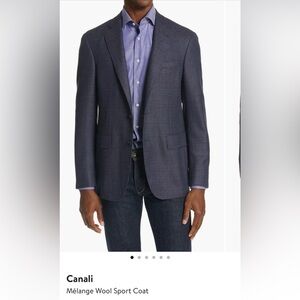 Canali Kai Textured Navy Blazer